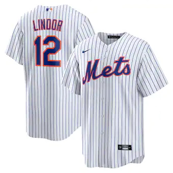 mens nike francisco lindor white new york mets home replica